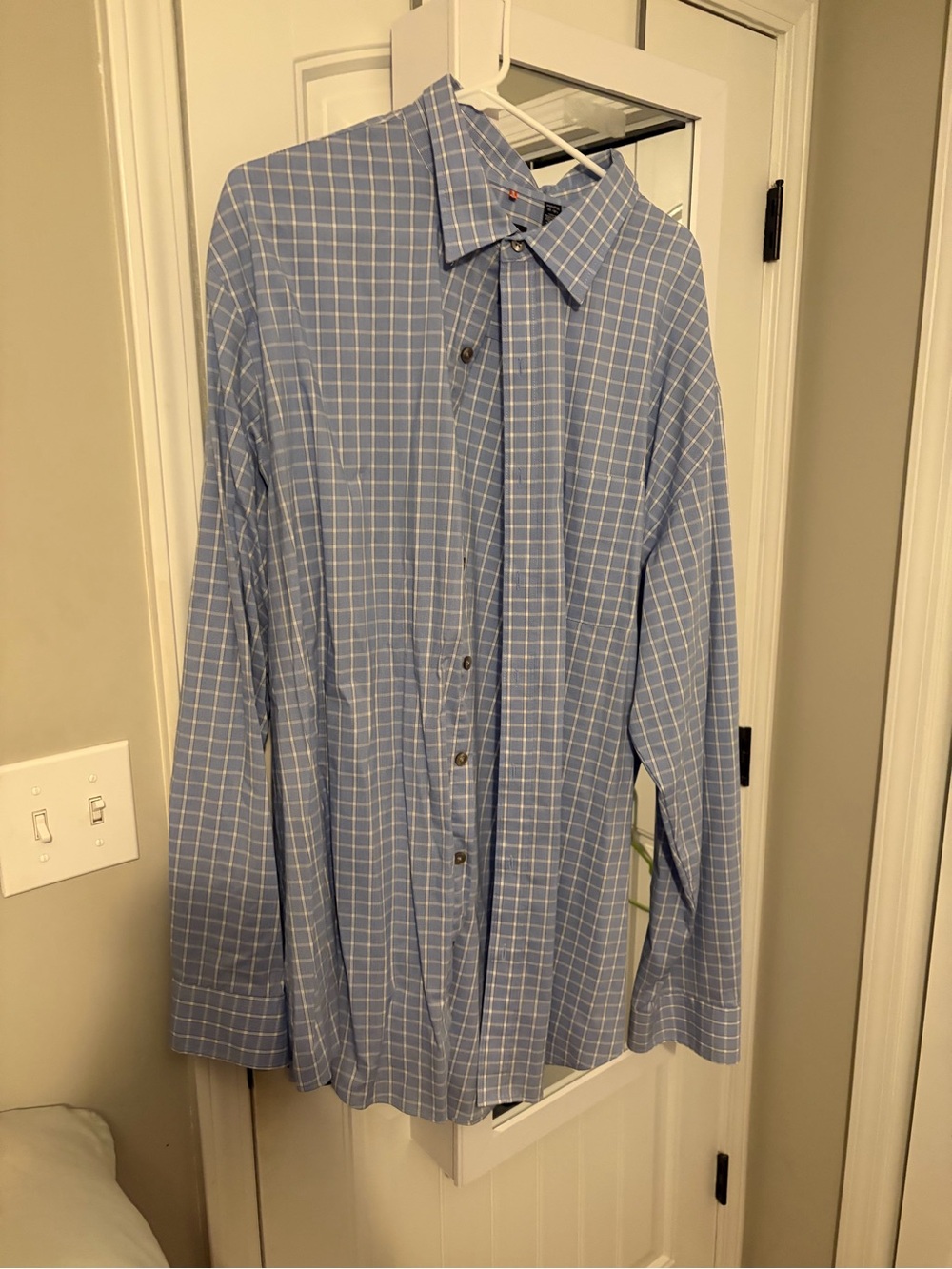 Van Heusen Light Blue Windowpane Dress Shirt